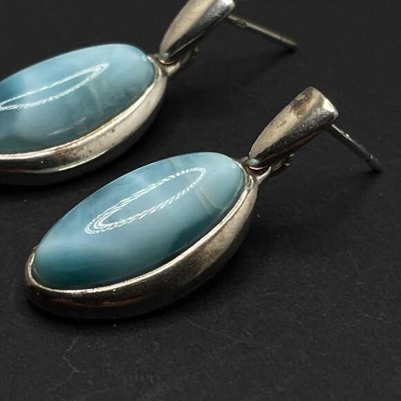 Sterling Silver Larimar Earrings - Picture 6 of 7